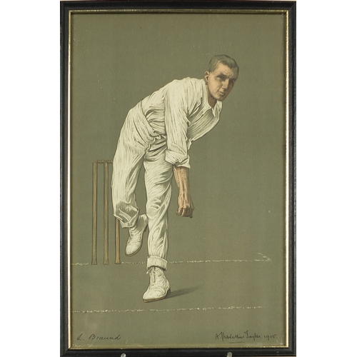 1033 - Large collection of vanity fair cartoon prints including various cricketers, each framed, each appro... 