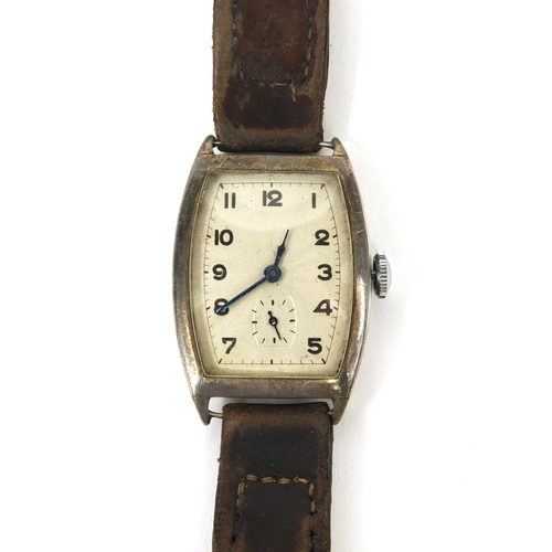 2506 - Gentleman's silver wristwatch with silvered dial, 2347