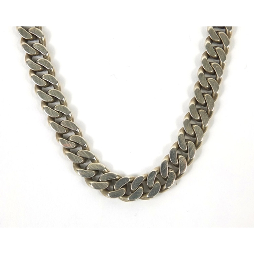 2513 - Silver curb link necklace, 54cm long, approximate weight 53.0g