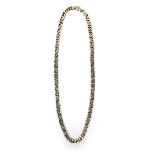 2513 - Silver curb link necklace, 54cm long, approximate weight 53.0g