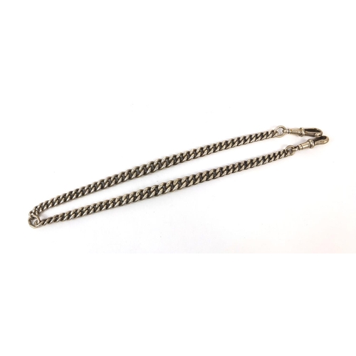 2500 - Silver watch chain, 36cm long, approximate weight 40.2g