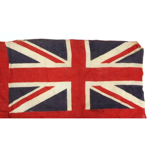 120 - Two Naval interest Civil Ensign Union Jack cloth flags, each 79cm x 43cm