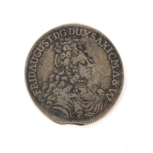 272 - German state Friedrich August I 1695 2/3 silver thaler coin, approximately 2.6cm in diameter, approx... 