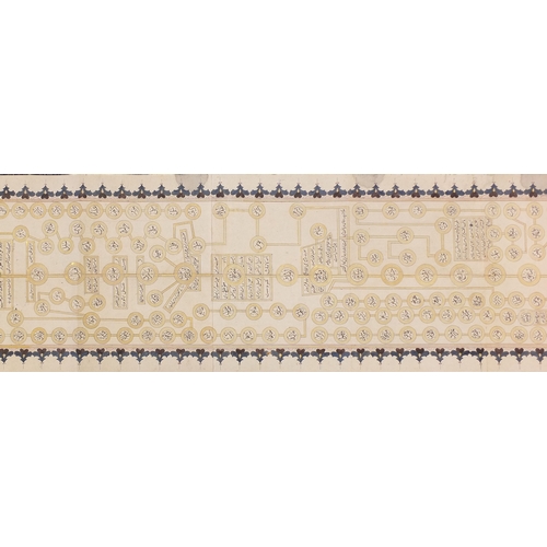 331 - Well detailed hand painted Islamic Koran scroll manuscript, approximately 690cm x 32cm