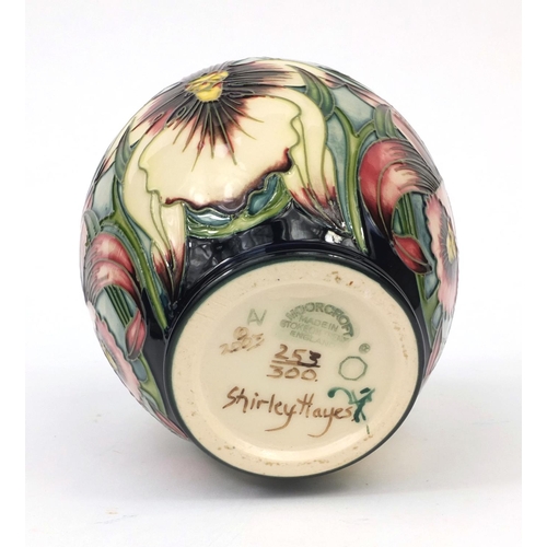 2063 - Boxed limited edition Moorcroft pottery Aphrodite patterned sweet jar and cover, designed by Shirley... 