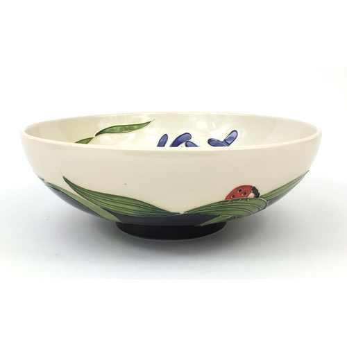 2060 - Large Moorcroft pottery fly away home patterned shallow bowl, designed by Rachel Bishop, factory mar... 