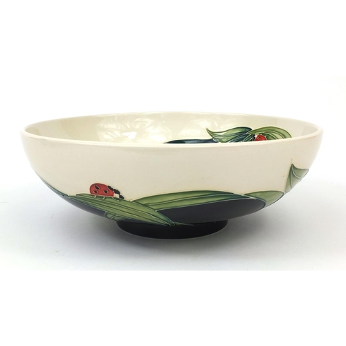 2060 - Large Moorcroft pottery fly away home patterned shallow bowl, designed by Rachel Bishop, factory mar... 