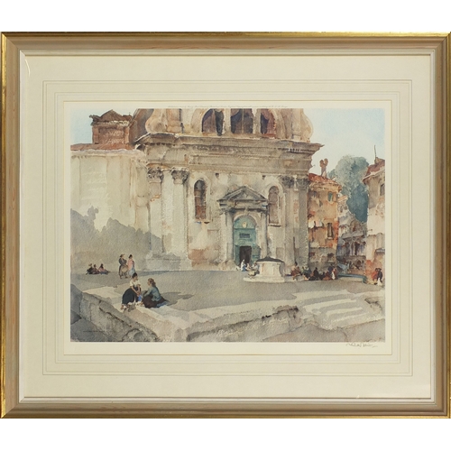 2041 - Pencil signed William Russell Flint print, titled 'Campo San Travaso', embossed watermark, mounted a... 