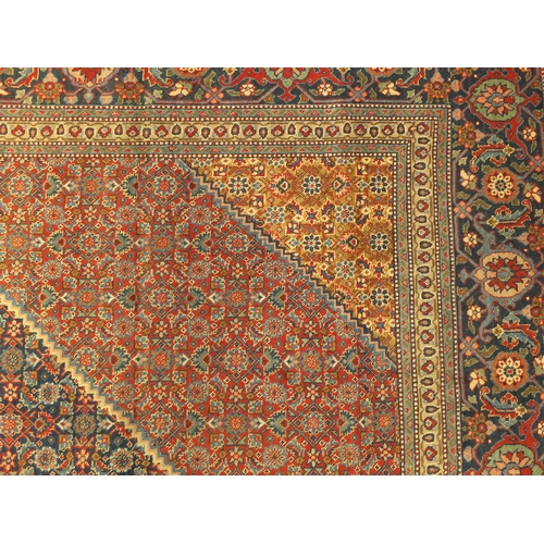 2002 - * DESCRIPTION AMENDED 3/1 * Antique rectangular Persian Tabriz carpet, with an all over herati desig... 