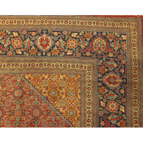 2002 - * DESCRIPTION AMENDED 3/1 * Antique rectangular Persian Tabriz carpet, with an all over herati desig... 