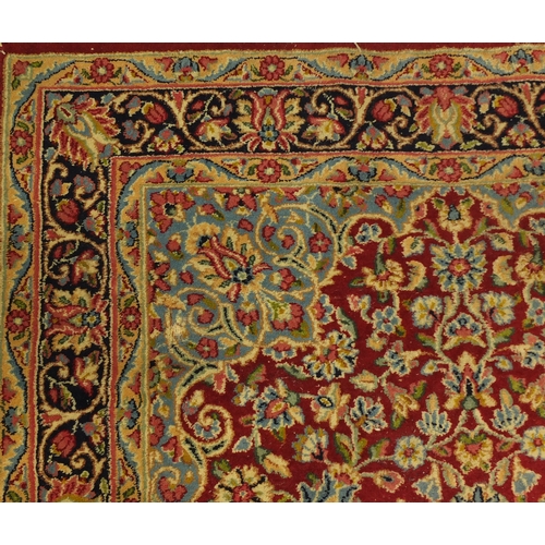 2022 - Large rectangular Persian Kerman carpet runner, the central field and boarders decorated all over wi... 