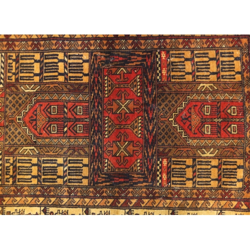 2037 - Rectangular Afghan prayer mat, decorated all over stylised motifs, 122cm x 73cm