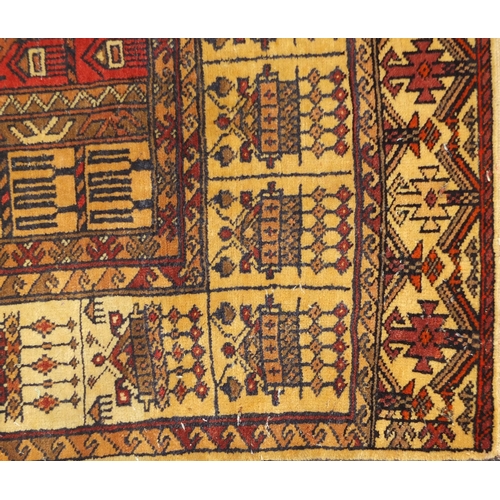 2037 - Rectangular Afghan prayer mat, decorated all over stylised motifs, 122cm x 73cm