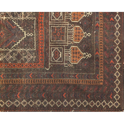 2034 - Rectangular Afghan Baluch prayer mat, decorated all over with a geometric design, 172cm x 90cm