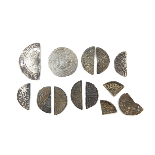 260 - Group of antique hammered silver coins, comprising an Edward III half groat and clipped examples, th... 