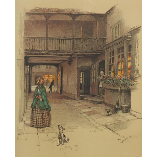 1038 - Pair of pencil signed Cecil Aldin coaching inn prints, each mounted and framed, the largest 46cm x 3... 