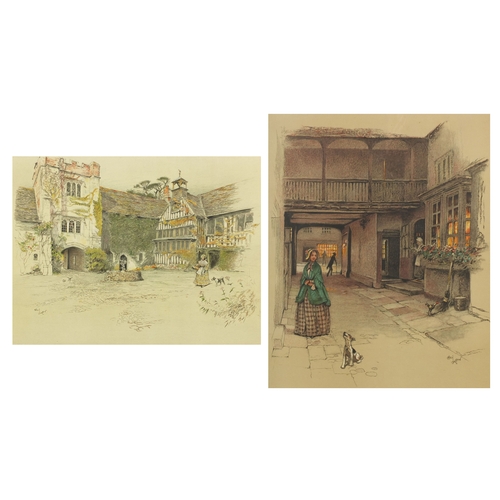 1038 - Pair of pencil signed Cecil Aldin coaching inn prints, each mounted and framed, the largest 46cm x 3... 