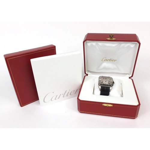 837 - Boxed gentleman's Cartier Santos 100 stainless automatic wristwatch with sapphire crown, No.608227PL... 