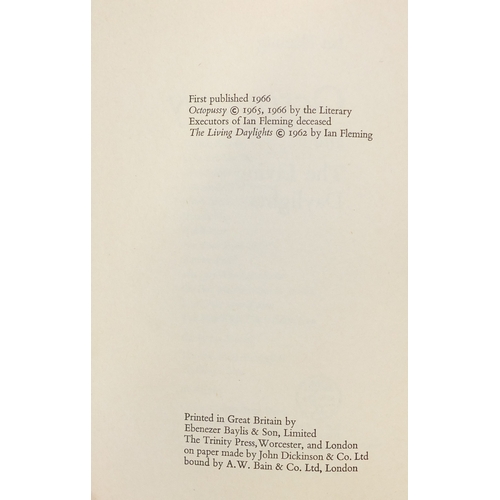 232 - Octopussy and The Living Daylights by Ian Flemming, first edition hardback book, published by Jonath... 