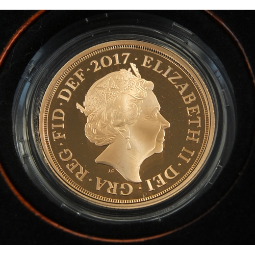 249a - Boxed The Sovereign 2017 five coin gold proof set by The Royal Mint, limited edition 255 of 750 with... 