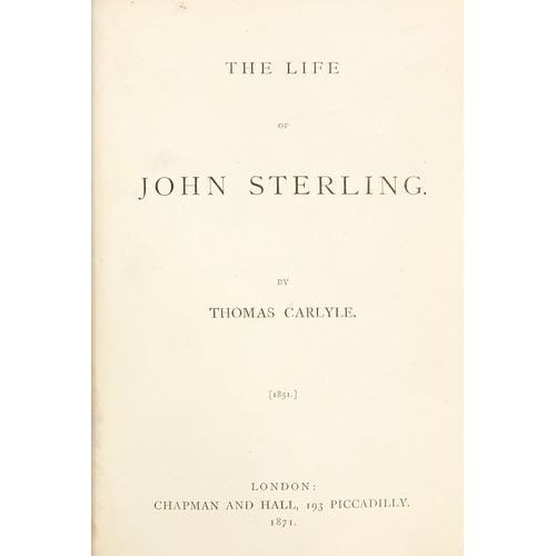 184 - The works of Thomas Carlyle - Group of eighteen 19th century leather bound hardback books, including... 