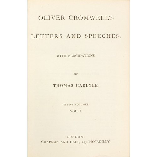 184 - The works of Thomas Carlyle - Group of eighteen 19th century leather bound hardback books, including... 