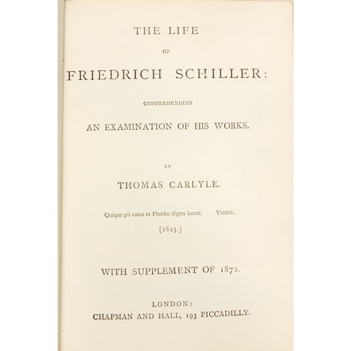 184 - The works of Thomas Carlyle - Group of eighteen 19th century leather bound hardback books, including... 