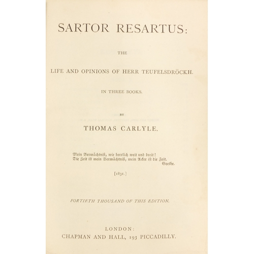 184 - The works of Thomas Carlyle - Group of eighteen 19th century leather bound hardback books, including... 