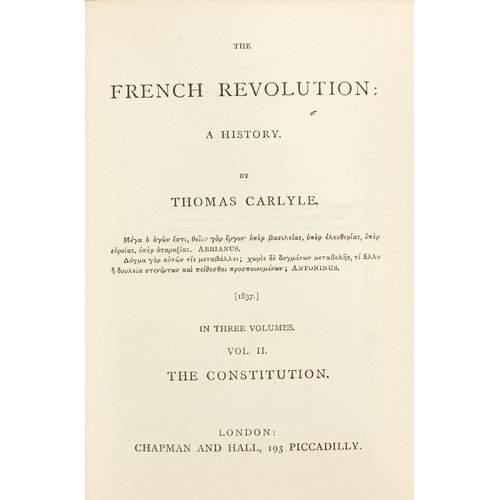 184 - The works of Thomas Carlyle - Group of eighteen 19th century leather bound hardback books, including... 