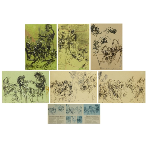 1033 - Feliks Toploski - The London Symphony Orchestra, six pencil signed Limited edition prints, produced ... 