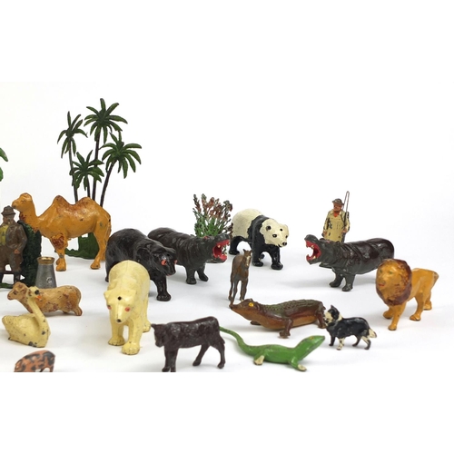 262 - Collection of mostly hand painted lead farm yard animals and accessories predominately Britain's and... 