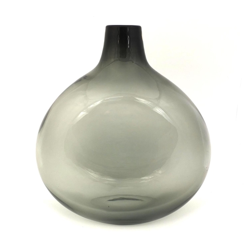 594 - Smokey grey art glass vase, 32cm high