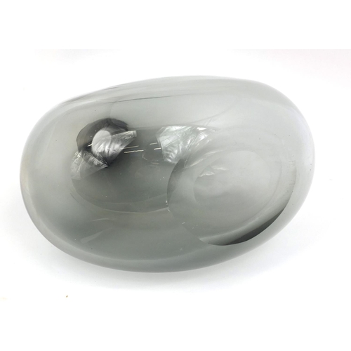 594 - Smokey grey art glass vase, 32cm high