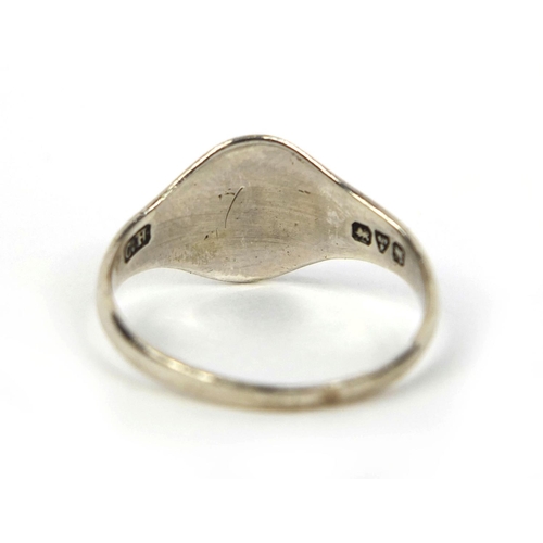 644 - Art Nouveau Charles Horner silver and enamelled ring, size L½, hallmarked Chester, approximate weigh... 