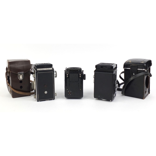 137 - Group of three vintage cameras including a Yashica-24 and a Delmonta example