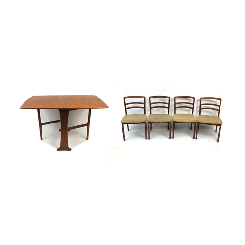 39 - G-Plan teak folding dining table and four chairs