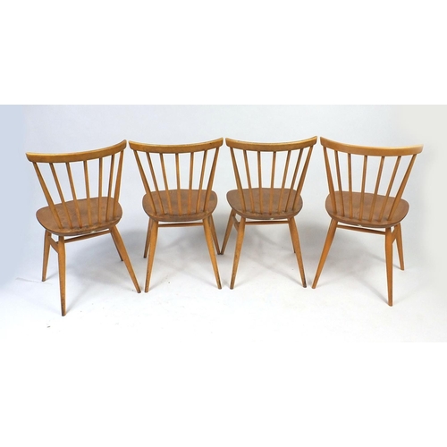 45 - Set of four Ercol stick back chairs