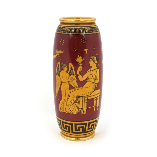 626 - Royal Doulton Grecian design vase with Greek key borders, factory marks to the base, impressed 67014... 