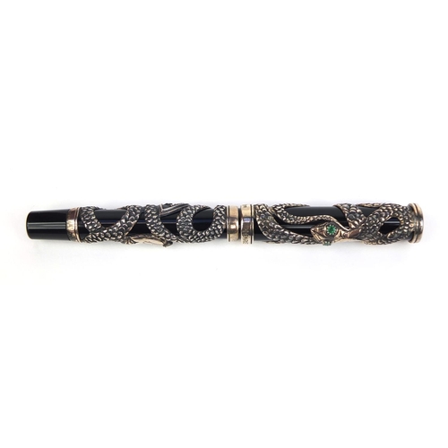 54 - Boxed 1997 Parker snake sterling silver fountain pen, limited edition 4799/5000, the fountain pen wi... 