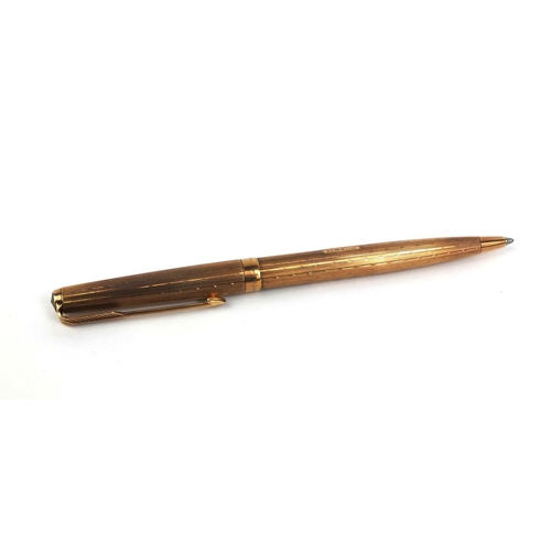 75 - Parker 9ct gold ballpoint pen, approximate weight 18.8g, 13cm long