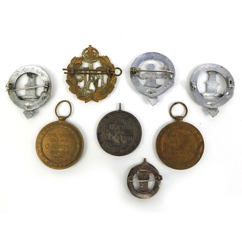 270 - British Military interest World War I Victory medals and badges, The Victory medals awarded to 24239... 