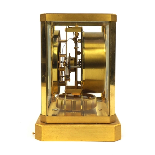 743 - Brass cased Jaeger Lecoultre Atmos clock, numbered 430314, 24cm high