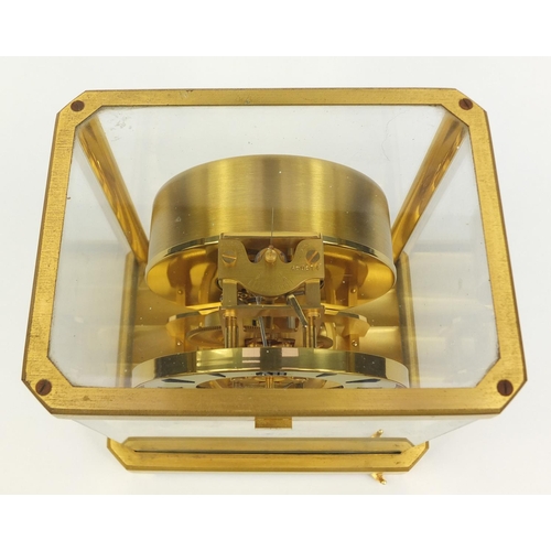 743 - Brass cased Jaeger Lecoultre Atmos clock, numbered 430314, 24cm high