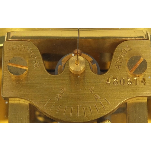 743 - Brass cased Jaeger Lecoultre Atmos clock, numbered 430314, 24cm high