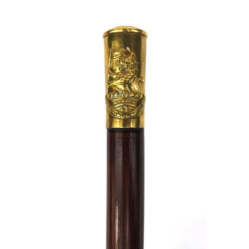 312 - Military interest Duke of Wellington's Regiment, bamboo swagger stick