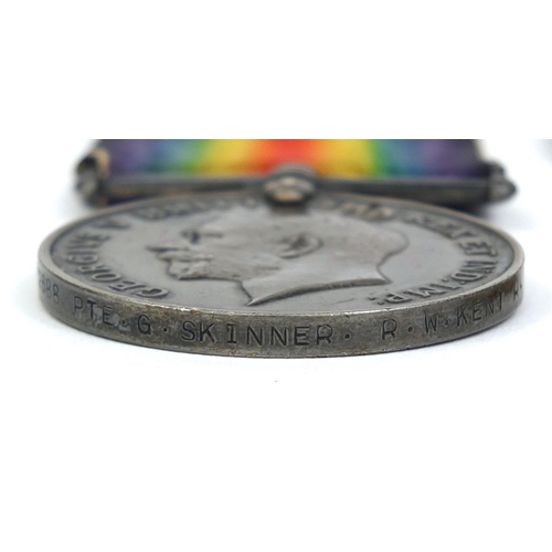 267 - British Military interest World War I Victory and 1914-18 War medal, awarded to 12688PTE.G.SKINNER.R... 