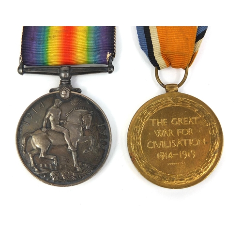 267 - British Military interest World War I Victory and 1914-18 War medal, awarded to 12688PTE.G.SKINNER.R... 