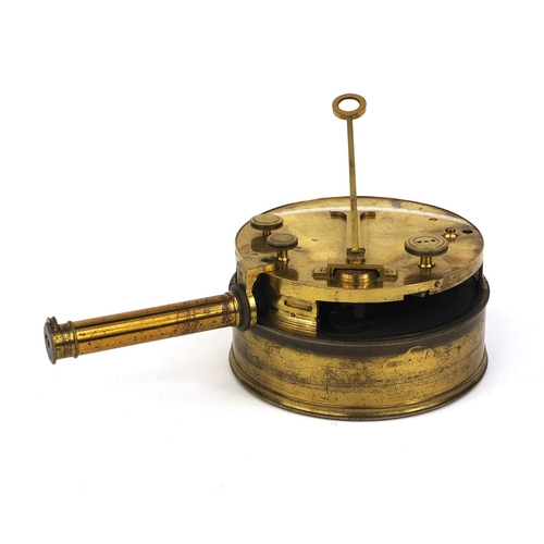27 - 19th century Cary of London brass pocket sextant with silvered arch and detachable sighting tube, in... 