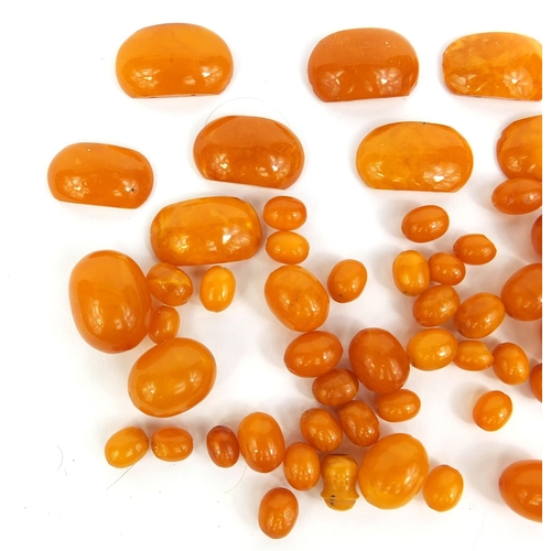 849 - Selection of butterscotch amber coloured beads, approximate weight 52.5g