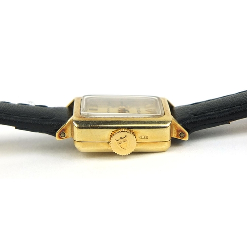 868 - 14ct gold ladies Tudor wristwatch with square dial